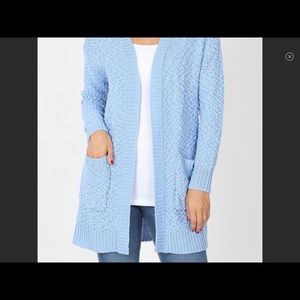 Spring blue popcorn cardigan